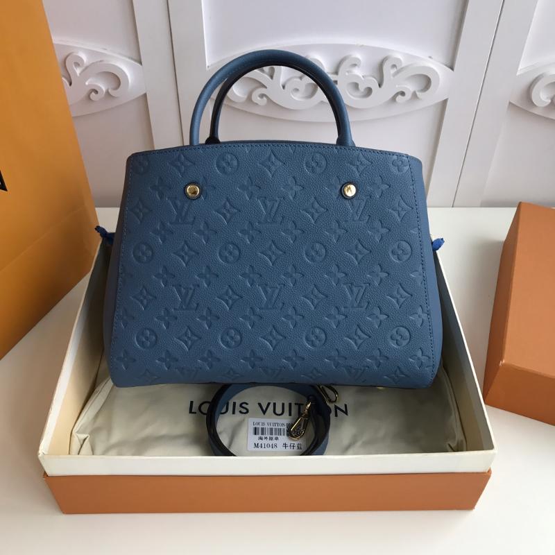 LV Handbags Tote Bags M41048 Full Leather Denim Blue